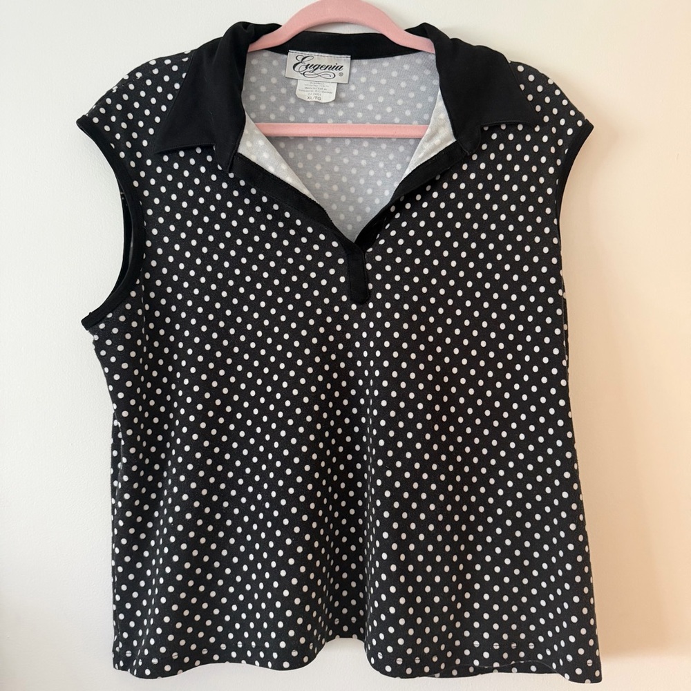 Black and White Polka Dot Top